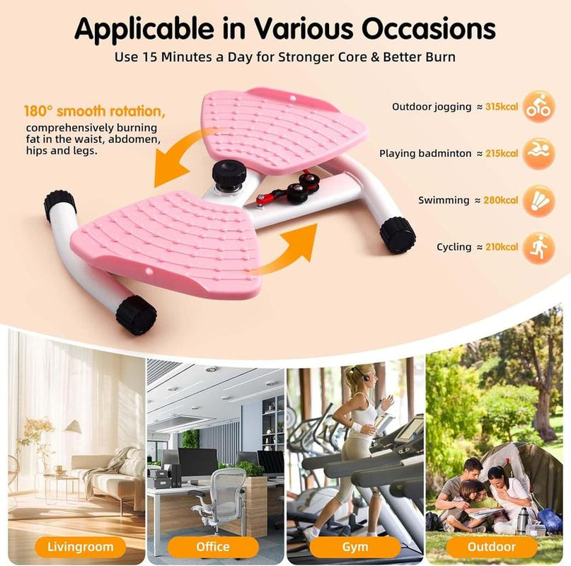 X-COOL Waist Twist Machine for Core Workout - 300 Lbs Capacity, Portable Ab & Cardio Training Equipment for Home Gym and Aerobic Exercise