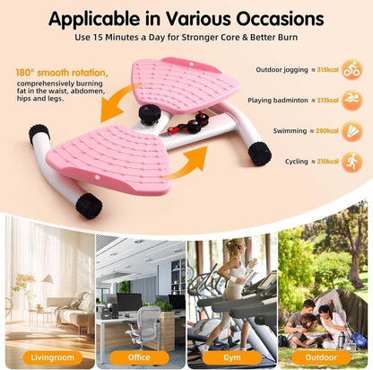 X-COOL Waist Twist Machine for Core Workout - 300 Lbs Capacity, Portable Ab & Cardio Training Equipment for Home Gym and Aerobic Exercise