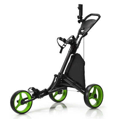 3 Wheel Golf Push Pull Cart with Adjustable Height Handle