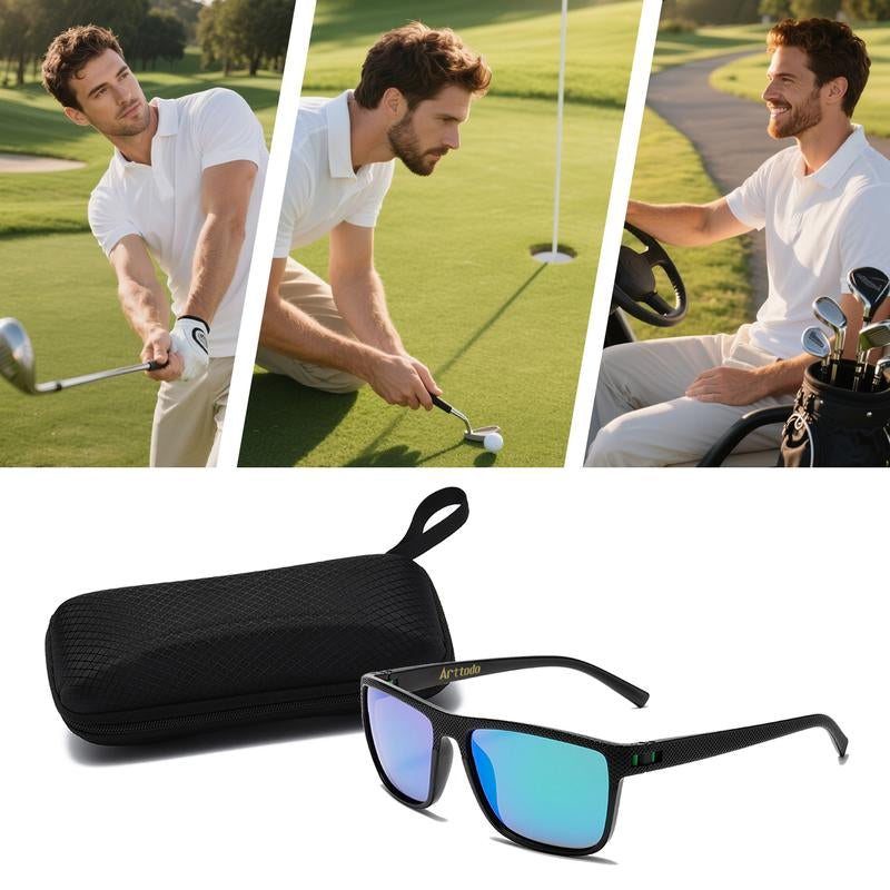 Arttodo UV Polarized Sunglasses for Men, Lightweight Sunglasses with UV Protection for Golf, Golf Accessories for Man, Golf Gift