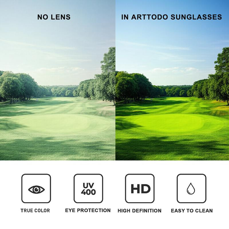 Arttodo UV Polarized Sunglasses for Men, Lightweight Sunglasses with UV Protection for Golf, Golf Accessories for Man, Golf Gift