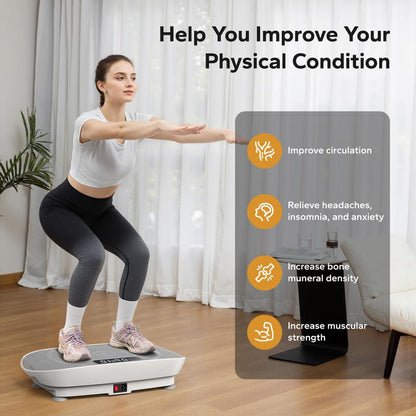 Merach Vibration Plate Exercise Machine with Lymphatic Drainage Feature Compact Design for Full Body Workout Max User Weight 400LBS Home Gym Equipment